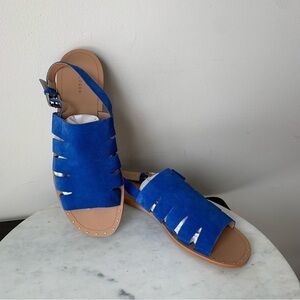 Halogen Jannie Cutout Slingback Blue Suede Leather Sandals Size 11